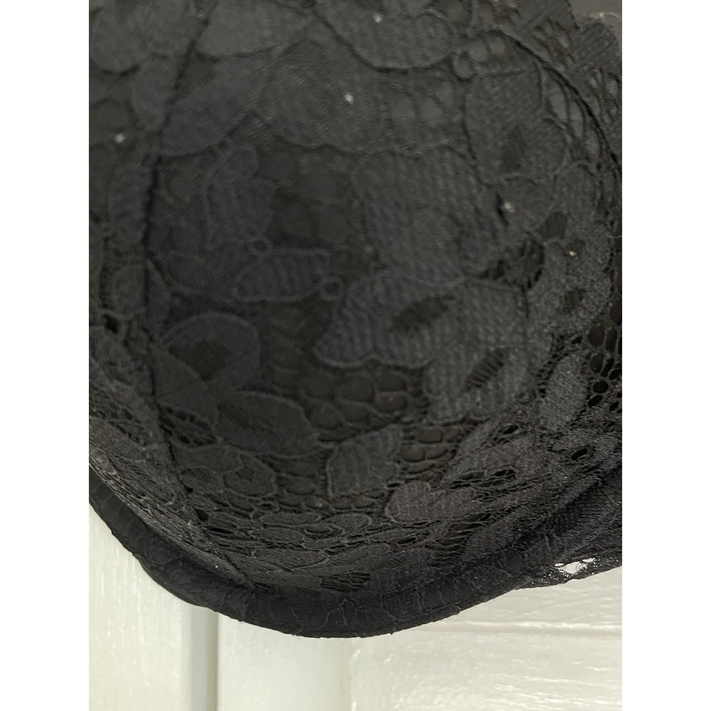 Victoria Secret Bra 38DD Black Push Up Bra Very Sexy Push-Up Lacy - Picture 2 of 8